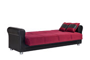 Microfiber burgundy fabric storage/sofa bed by Casamode additional picture 5