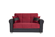 Microfiber burgundy fabric storage/sofa bed by Casamode additional picture 6