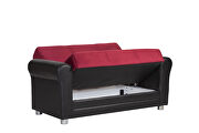 Microfiber burgundy fabric storage/sofa bed by Casamode additional picture 8