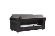 Gray polyester storage/sofa bed living room loveseat additional photo 3 of 2