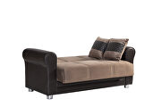 Brown top / leather bottom storage loveseat by Casamode additional picture 4