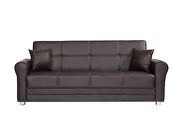 Brown leatherette sofa w/ storage additional photo 2 of 6