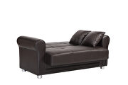 Brown leatherette loveseat w/ storage by Casamode additional picture 4