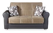 Dark beige microfiber sofa w/ storage by Casamode additional picture 6