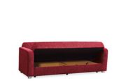 Chenille red fabric convertible sofa w/ storage additional photo 5 of 6