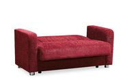 Chenille red fabric convertible loveseat by Casamode additional picture 2