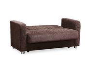 Chenille brown fabric convertible sofa w/ storage additional photo 2 of 6