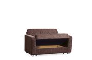 Chenille brown fabric convertible sofa w/ storage additional photo 3 of 6