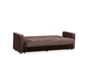 Chenille brown fabric convertible sofa w/ storage additional photo 4 of 6