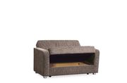 Chenille beige fabric convertible sofa w/ storage additional photo 3 of 6