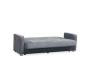 Chenille gray fabric convertible sofa w/ storage additional photo 2 of 4