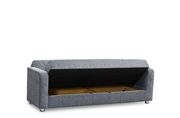 Chenille gray fabric convertible sofa w/ storage additional photo 3 of 4