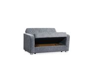 Chenille gray fabric convertible loveseat by Casamode additional picture 3
