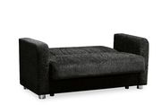 Chenille black fabric convertible sofa w/ storage additional photo 2 of 6