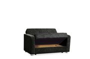 Chenille black fabric convertible sofa w/ storage additional photo 3 of 6