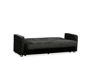 Chenille black fabric convertible sofa w/ storage additional photo 4 of 6