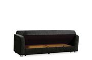 Chenille black fabric convertible sofa w/ storage additional photo 5 of 6