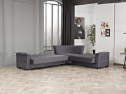 Fully reversible gray microfiber sectional sofa by Casamode additional picture 2