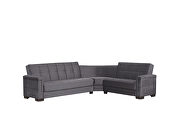 Fully reversible gray microfiber sectional sofa by Casamode additional picture 4