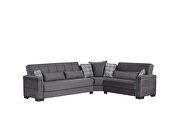 Fully reversible gray microfiber sectional sofa by Casamode additional picture 5