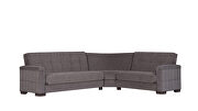 Fully reversible asphalt gray fabric sectional additional photo 2 of 3