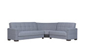 Fully reversible light gray fabric sectional additional photo 2 of 3