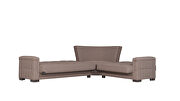 Fully reversible brown sugar fabric sectional additional photo 4 of 3