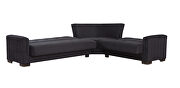 Fully reversible black microfiber sectional sofa by Casamode additional picture 2
