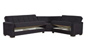 Fully reversible black microfiber sectional sofa by Casamode additional picture 3