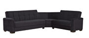 Fully reversible black microfiber sectional sofa by Casamode additional picture 4