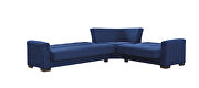 Fully reversible blue microfiber sectional sofa by Casamode additional picture 3