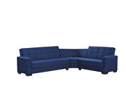 Fully reversible blue microfiber sectional sofa by Casamode additional picture 5