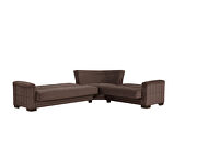 Fully reversible brown microfiber sectional sofa by Casamode additional picture 2