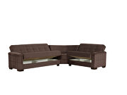 Fully reversible brown microfiber sectional sofa by Casamode additional picture 3