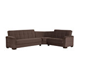 Fully reversible brown microfiber sectional sofa by Casamode additional picture 4