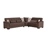 Fully reversible brown microfiber sectional sofa by Casamode additional picture 5