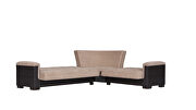 Fully reversible sand fabric / brown leather sectional by Casamode additional picture 4