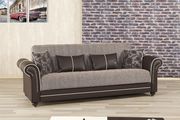 Modern brown fabric sofa bed w/ storage by Casamode additional picture 2
