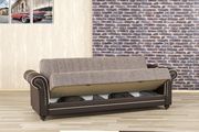 Modern brown fabric sofa bed w/ storage by Casamode additional picture 3
