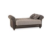 Modern brown fabric loveseat w/ storage by Casamode additional picture 2