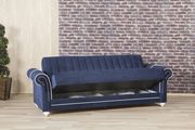 Modern blue microfiber sofa bed w/ storage by Casamode additional picture 3