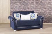 Modern blue microfiber sofa bed w/ storage by Casamode additional picture 5