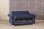 Modern blue microfiber sofa bed w/ storage by Casamode additional picture 6