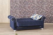 Modern blue microfiber sofa bed w/ storage by Casamode additional picture 7