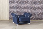 Modern blue microfiber sofa bed w/ storage by Casamode additional picture 10