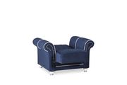 Modern blue microfiber chair w/ storage by Casamode additional picture 2