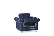 Modern blue microfiber chair w/ storage by Casamode additional picture 3