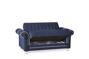 Modern blue microfiber loveseat w/ storage by Casamode additional picture 3