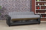 Modern gray fabric sofa bed w/ storage by Casamode additional picture 4