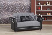 Modern gray fabric sofa bed w/ storage by Casamode additional picture 6